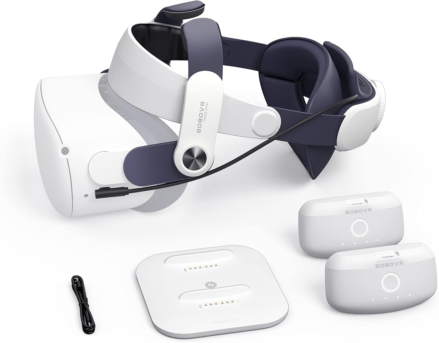 BOBOVR M2 Plus Elite Strap Twin Battery Combo,kompatibel mit Quest 2,Sorgenfreies Stromversorgungssystem, Dual Battery Pack + Magnetic Charging Dock: Amazon.de: Games