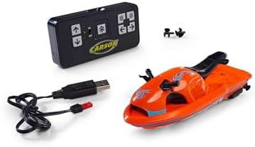 Carson 500108056 Nano Racer Jetski 2,4 GHz - Ferngesteuertes Boot, RC Boot, Ferngesteuertes Boot für Kinder und Erwachsene, inklusive Fernsteuerung (Orange)