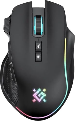 Defender Thunder GM-213 Gaming Maus Kabellos - Wireless Gaming Maus mit Seitentasen, Lange Akkulaufzeit, RGB-Beleuchtung, 5 programmierbare Tasten, Funk Maus für PC, Laptop, Ergonimische Mouse PC/Mac