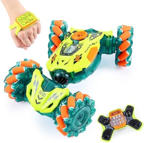 Ferngesteuertes Auto Kinder mit Fernbedienung, 4WD 360°Rotation Offroad RC Stunt Car mit LED Licht, 2.4GHz Auto mit Fernbedienung ab 4 5 6 7 8 9 10+ Jahre