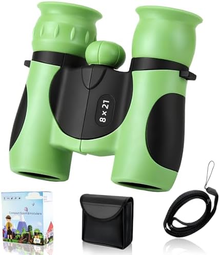 Fernglas für Kinder,Fernglas Kinder Vergrößerung 8X21,Fernglas Klein Kompaktes für Vogel Beobachtung,Wandern,Camping und Erkundungen,Outdoor Spielzeug Fernrohr Kindertagsgeschenke für Kleine (Grün)