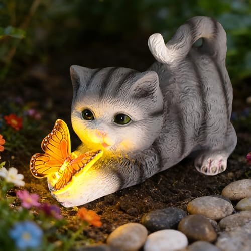 Solar-Katzendeko für Garten und Balkon