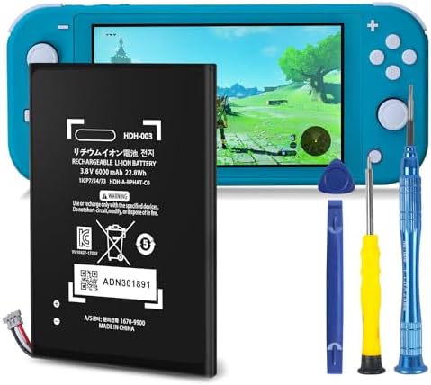HDH-003 Akku, 2025 Neu Aufgerüstet 3570mAh Ultra-Hohe Kapazität Dauerhaft Langlebig Lithium-Ionen Ersatzakku für Nintendo Switch Lite HDH-003 HDH-001 Spielkonsole