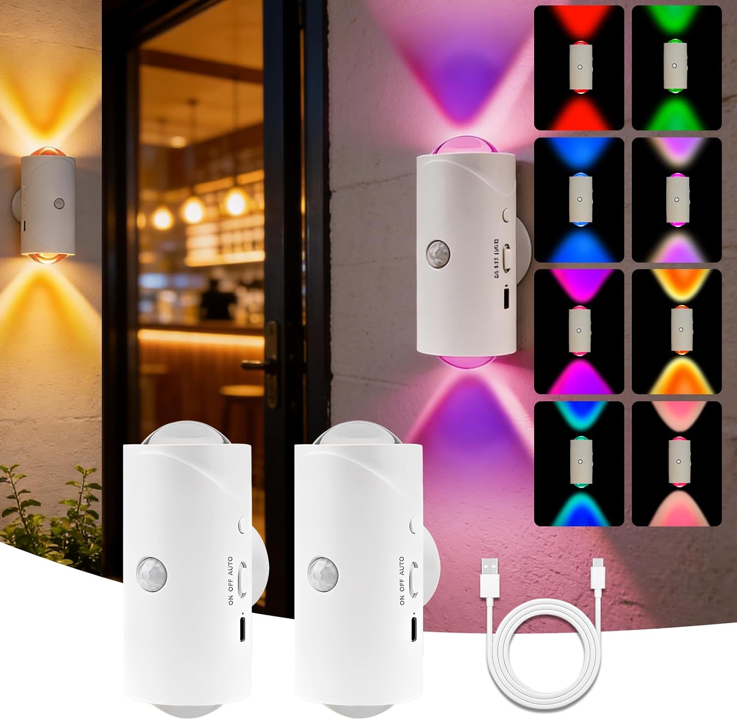 HOSSOM LED-Nachtlicht 2er-Set