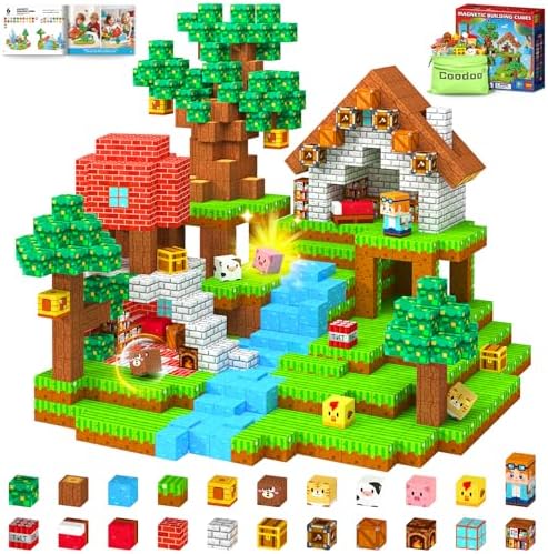 Magnetische Bausteine STEM Montessori Spielzeug für Kleinkinder und Kinder ab 3 Jahre, Vorschule Sensorische Magnetbausteine Kinderspielzeug, Magnetische Fliesen Geschenke für Mädchen und Jungen