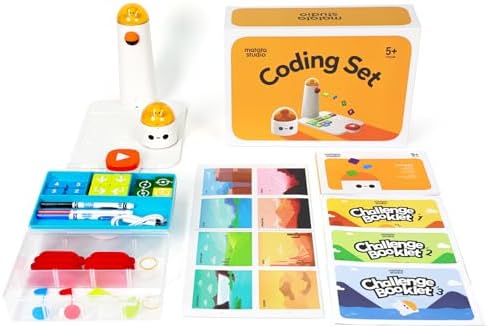 MatataStudio Coding Set Programmierbar Roboter Spielzeug für Kinder ab 4-10 Jahren Elektronische Codierung Roboter zum Erlernen der Frühen Physischen Programmieren STEM Lernspielzeug für Kinder ab 4+