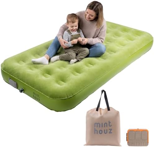 Minthouz Selbstaufblasbare luftmatratze, Isomatte Selbstaufblasend mit Integrierter Elektrischer Pumpe Extra Breite und Verstärkte Camping Matratz für Gäste, Camping und Outdoor - 195 * 100 * 25cm