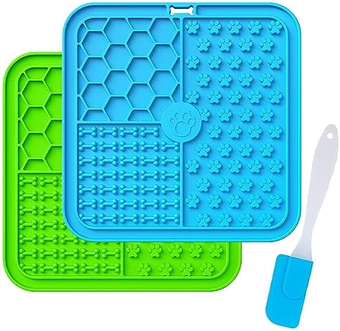 Schleckmatte Hund, Premium Leckmatte Hund mit Saugnapf für Linderung von Hundeangst, Leckmatte für Hunde für Baden, Pflegen und Training für Welpen (lick mat-2pcs)
