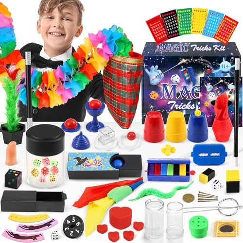 Subtail Zauberkasten - Zaubertricks Set für Kinder, mit Zauberstab und Anleitung für Anfänger, ideal als Weihnachts- und Geburtstagsgeschenk für Jungen und Mädchen ab 6 Jahren