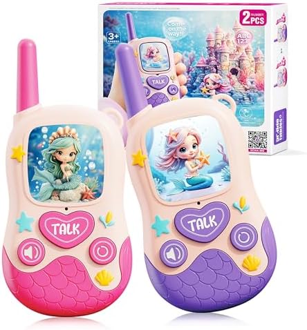 Walkie Talkie Kinder - Spielzeug ab 3 4 5 6 7 8 Jahre Mädchen Junge Meerjungfrau Geschenk Mädchen 3-10 Jahre Outdoor Spiele für Kinder Walki Talki Kinderspielzeug Ostern Geschenke Kinder Weihnachten