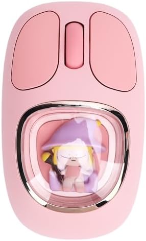 Wireless Mouse Bluetooth, Wiederaufladbare Gaming -Maus mit Cute Doll & RGB -Rückbeleuchtung, 2,4 G USB -Nano -Empfänger, Tragbare Computermäuse für PC -Spiel -Laptop -Desktop