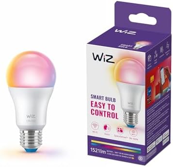 WiZ Smart LED A60-Lampe, Color und Tunable White, E27-Sockel, äquivalent 100 W, 22006500 K, 1521 Lumen, dimmbar, funktioniert mit Alexa, Google Assistant, und Apple HomeKit, 1er Pack