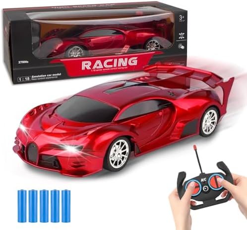 XPJBKC Ferngesteuertes Auto Kinder, Auto Spielzeug mit Fernbedienung, RC Auto 360°Drehung mit Scheinwerfer, Auto Ferngesteuert 30 Metern, für Jungen Mädchen ab 3 4 5 6 7-14 Jahre, Rot