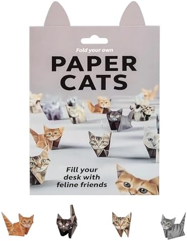 Yotlein DIY Papier Katzen Origami Kit, 50 Blätter 3D Katze OrigamiPapier Handwerk Set, Katzen Papier Handwerk Kit für Kinder Erwachsene, Cute Kitten Origami Papercraft Katze Geschenk für Katzenliebhab